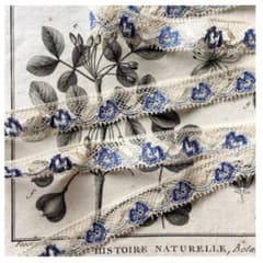 sold フランス 蒼いパンジーとアンティークチュールレース - メルカリ