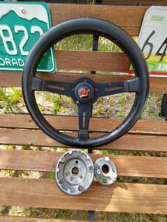 ぱぴこ！アメリカ製グランツ（GRANT）革巻きGTステアリングボス付当時物 ぱぴこ様専用！アメリカ製グランツ（GRANT）革巻きGT