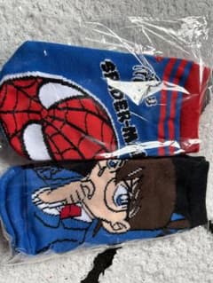 靴下２足セット　コナン　スパイダーマンのサムネイル