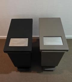 ペダル式ゴミ箱30L 2個セット ブラック&ブラウンのサムネイル