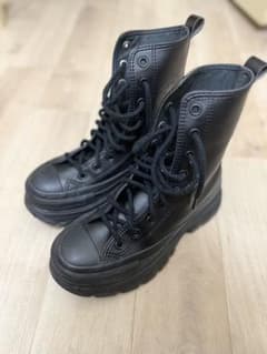 【美品】コンバース トレックウェーブ HI 厚底 スニーカー 黒 22.5cmのサムネイル