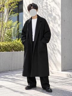 D.B.Y.M ロングコート ブラック オーバーサイズ 韓国製のサムネイル