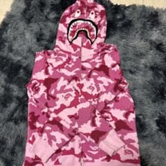 正規品A BATHING APE ピンクカモ シャークパーカー M - メルカリ