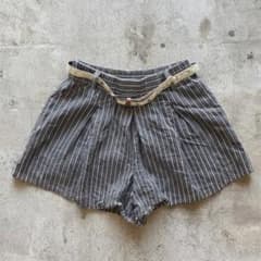 ヴィンテージ ストライプ柄 ショートパンツ ベルト付き M - メルカリ