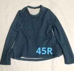 ☆最終お値下げです☆　45R　裏毛のフレアーTシャツ　インディゴ　フリーサイズのサムネイル