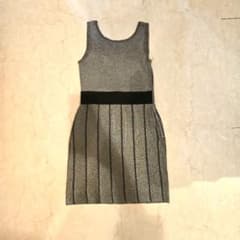 シルバーラメノースリーブミニワンピース