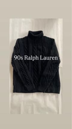 90s Ralph Lauren ラルフローレン ハンドニット タートルネック - メルカリ