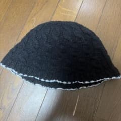 ブラック ニット バケットハットのサムネイル