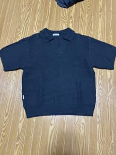 Addoon plain 半袖 ニットポロ スキッパー M ブラック メンズのサムネイル