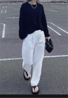 ok soon ワイドタックパンツ　white (レギュラー)のサムネイル