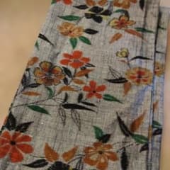 越後絣　小千谷紬　創作紬　単衣着物　着用可　古布　はぎれ　リメイク　材料 越後絣 小千谷紬 創作紬 本真綿 着用可 古布 はぎれ リメイク 材料