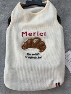 クロワッサン刺繍入りペット服 Lサイズ　　秋冬物。　未着用。のサムネイル