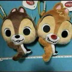 디즈니 칩 & 데일 봉제 인형 동전 케이스 태그 포함