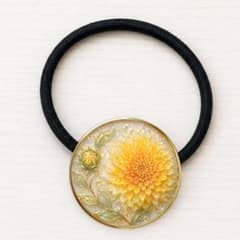 セール】八重ひまわり レジン ヘアゴム ハンドメイド ふわふわ