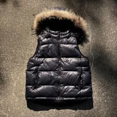 ファー ダウンベスト Y2K お兄系グランジ 平成ギャル 紺 - メルカリ