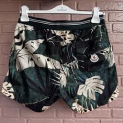 【美品】MONCLER モンクレール 正規品 スウィムショーツ ボタニカル柄　S MONCLER】 美品 モンクレール ボタニカル総柄 水陸両用 ハーフパンツ