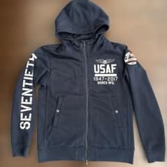 AVIREX フルジップパーカー　USAF 刺繍ロゴ　ネイビー　Ｆ AVIREX フルジップパーカー USAF 刺繍ロゴ ネイビー F - メルカリ