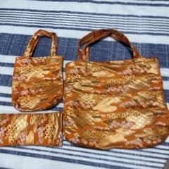 和風　金襴生地バッグセットのサムネイル