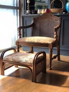 ➀ 【送料込】old KOSUGA チェア＆オットマンセット