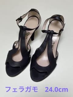 フェラガモ Ferragamo ストラップパンプス ブラック 24.0cm