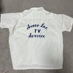 50s Cotton Bowling Shirt with Chain Stitch