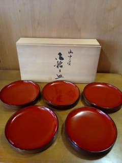 未使用 山中塗 木製漆器 銘々皿 5客セット 天然木 - メルカリ