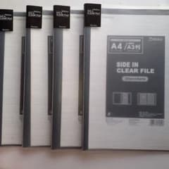 A4/見開きA3判　サイドインクリアファイル　20ポケット　4冊のサムネイル