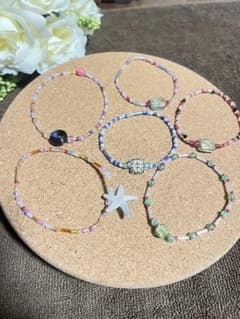 ハンドメイド ビーズブレスレット 5本セットのサムネイル