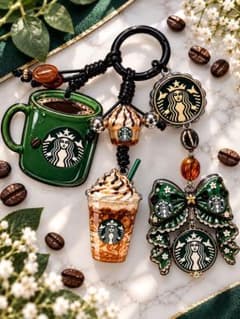 Starbucks ハンドメイド キーホルダー マルチチャーム - 3