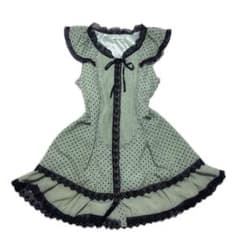 リズリサ風 姫系 ドット axes 水玉 レース フリル ワンピース