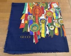 GUCCI ロゼット柄 大判ストール ネイビー GUCCI ロゼット柄 大判ストール ネイビー | Mercari