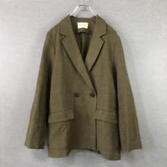 未使用品 Curensology グレンチェックカラミジャケット カーキ 未使用品 Curensology グレンチェックカラミジャケット カーキ - メルカリ