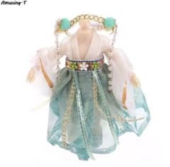 ドール服 (チャイナドレス) 緑【新品、未使用】のサムネイル