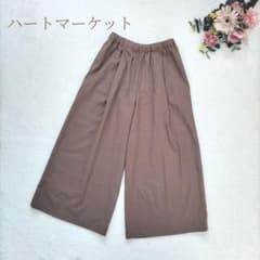 【Heart Market】Brown Wide Pants with Elastic Waistband and Drawstring, Size M