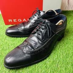 極美品】REGAL 革靴 外羽根 ウィングチップ ロングノーズ 25.5 - メルカリ