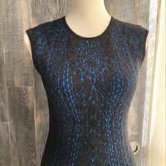 EMILIO PUCCI 美品 ニットワンピース 幾何学模様 プッチ柄 青×黒