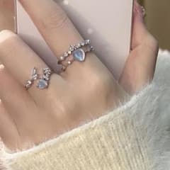 【新品】ブルハートリング 2点セット 指輪 シルバーカラーのサムネイル