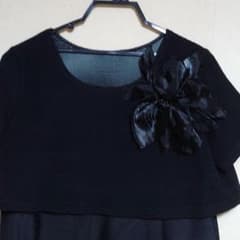 光沢のある黒　チュニックドレス　ストレッチのサムネイル