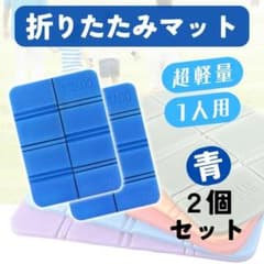 サウナマット 青 2枚 折りたたみ 1人用 レジャーシート 防水 遮熱 軽量