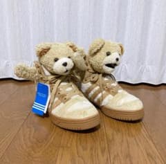 【激レアモデル】24.5cmアディダス ジェレミースコット 茶 テディベア Adidas アディダス ×ジェレミースコット スニーカー テディベア クマ