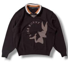 美品✨ BUGS BUNNY アンゴラ　ジップ ニット セーター ブラウンのサムネイル