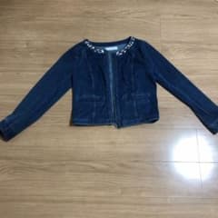 ノーカラージャケット デニムジャケット Gジャンのサムネイル