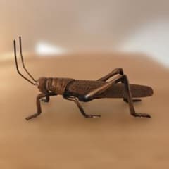 バッタ 置物 真鍮 昆虫 黄金 インテリア 飾り雑貨 アンティーク 銅