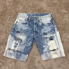 希少 kapital キャピタル ダメージ加工 デニムハーフパンツBORO 襤褸