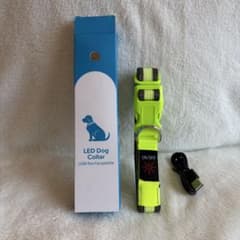 ⭐️LED Dog Collar USB充電式 蛍光イエロー Sサイズ⭐️のサムネイル