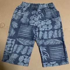 男の子160センチ　ハーフパンツ　デニム風ハワイ柄のサムネイル