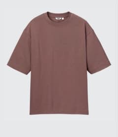 エアリズムコットンオーバーサイズTシャツ 5分袖 ワイン 美品のサムネイル