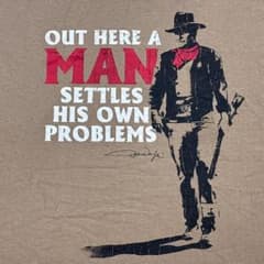 1981 JOHN WAYNE 백 프린트 T 셔츠 2XL 브라운