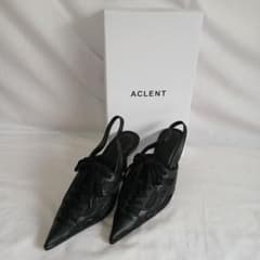 184)ACLTENT ブラック ポインテッドトゥ ミュールSサイズ - メルカリ
