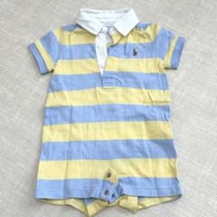 ラルフローレン ストライプド コットン ラグビー ショートオール 70 男の子のサムネイル